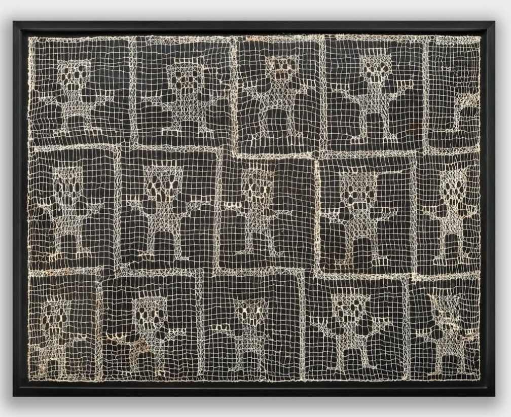 Chancay Culture, Gauze with 14 Figures, circa. 1000 CE, Camelid fibres  Copyright Paul Huyghes Fine Arts