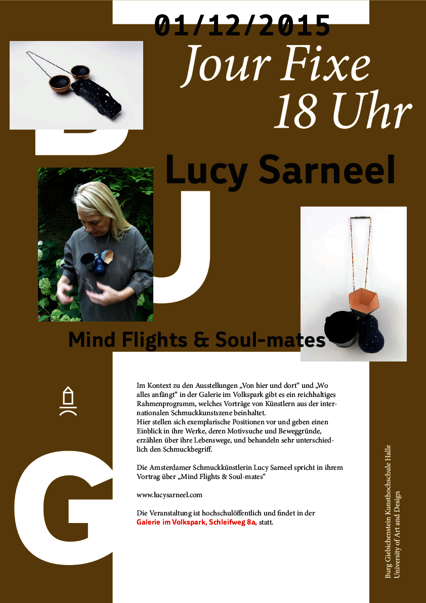 Plakat zum Jour Fixe mit Lucy Sarneel